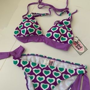 NWT water front purple string bikini M swim suit